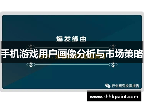 手机游戏用户画像分析与市场策略